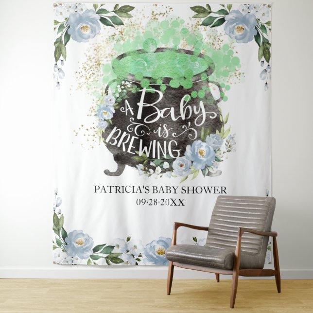 Tenture Un bébé brasse le Baby shower d'Halloween en arriè (En situation)