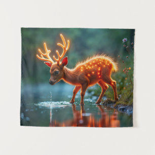Tenture Un cerf de cerf mignon brille une faune lumineuse