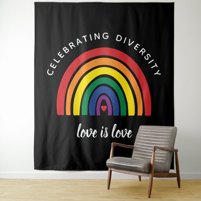 Tenture Un Gay pride LGBT célèbre la diversité L'amour est (En situation)