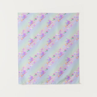 Tenture Un joyeux Motif Rainbow de la sorcière volant