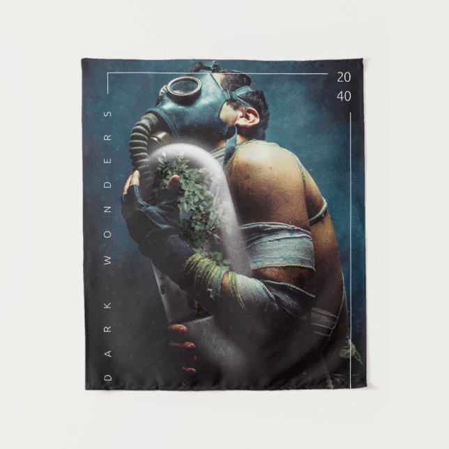 Tenture Un masque d'oxygène futuriste plante sombre mervei (Devant)