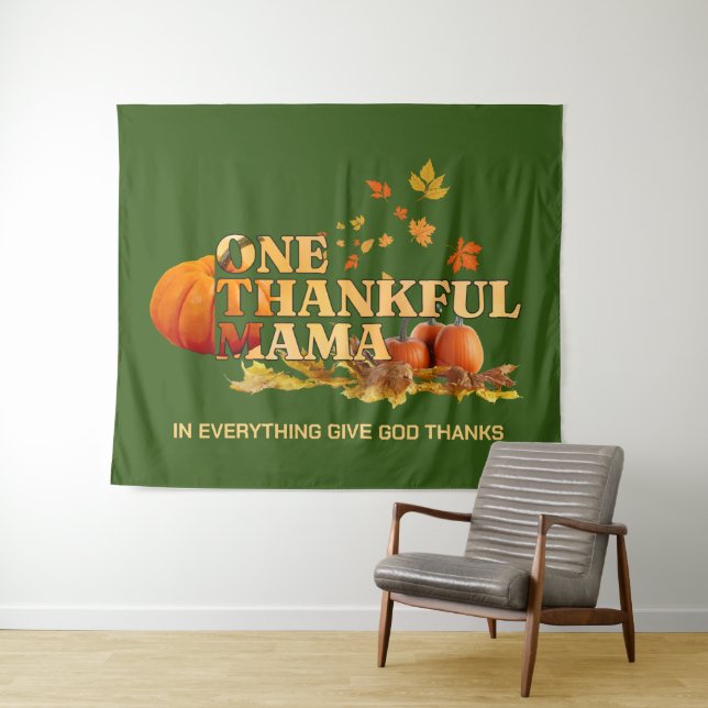 Tenture UN MERCI MAMA MOM élégant Thanksgiving (En situation (horizontale))