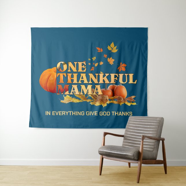 Tenture UN MERCI MAMA MOM élégant Thanksgiving (En situation (horizontale))