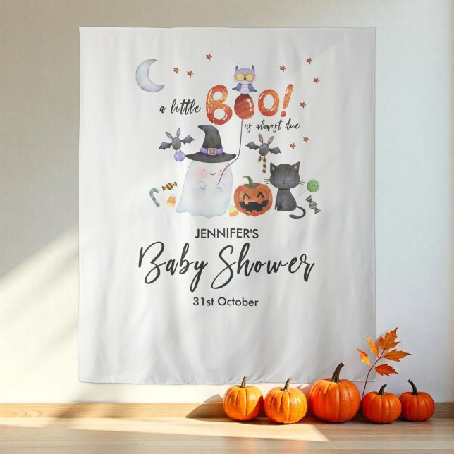 Tenture Un petit Baby shower d'Halloween Boo en toile de f (Créateur téléchargé)