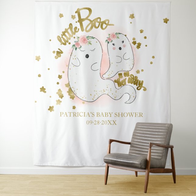Tenture Un petit Boo Halloween Baby shower fille fond (En situation)