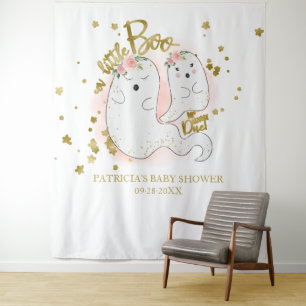 Tenture Un petit Boo Halloween Baby shower fille fond