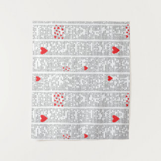 Tenture Understanding Love Book Page Tapestry