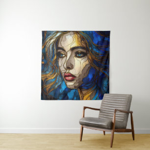 Tenture Une Femme Abstraite Face 2- Verre