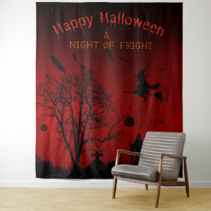 Tenture Une nuit d'Halloween Éffrayante et effrayante