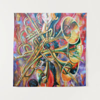 Une peinture à l'huile sur toile. Musique, la fill