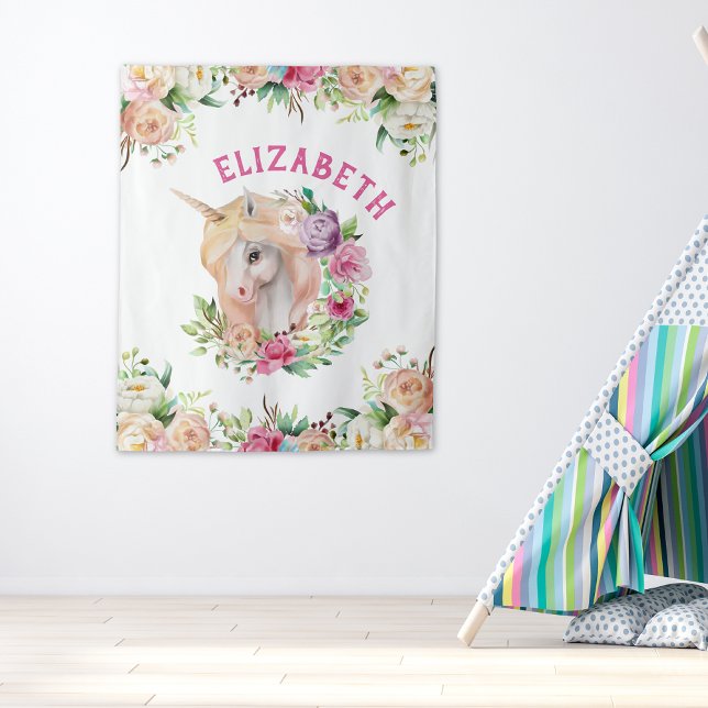 Tenture Unicorn Floral (Créateur téléchargé)