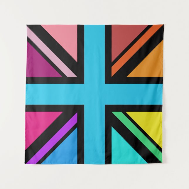 Tenture Union Jack/Drapeau Multicolore+Noir (Devant)