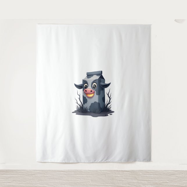Tenture Vache de carton de lait maudit (Devant)
