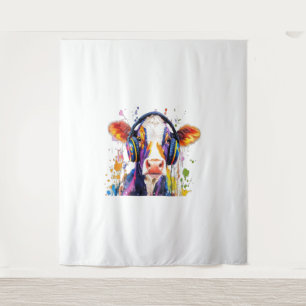 Tenture Vache des hautes terres colorées