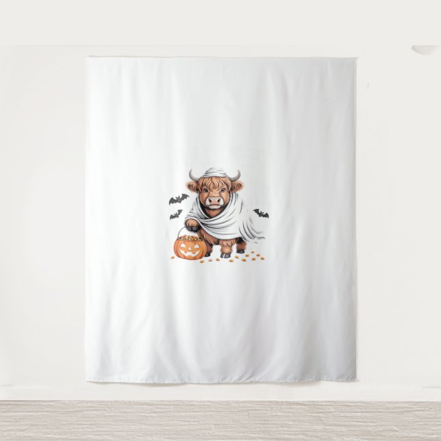 Tenture Vache Drôle Halloween Amoureux des animaux Éffraya (Devant)