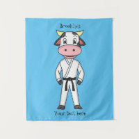 Vache mignonne en combinaison kung fu