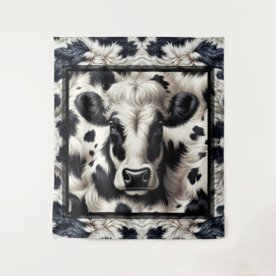 Tenture Vache noire et blanche Cowhide Fur Fur Look
