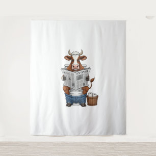 Tenture Vache sur toilettes PNG, drôle d'animal de ferme