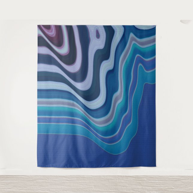 Tenture Vague bleue (Devant)