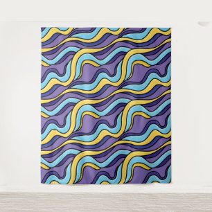 Tenture Vagues colorées Motif Funky Retro moderne Abstrait