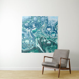 Tenture Vagues d'eau turquoise turquoise et bleue