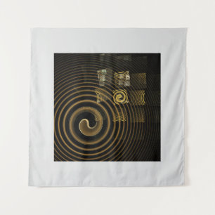 Tenture Vagues dorées hypnotiques Art abstrait moderne
