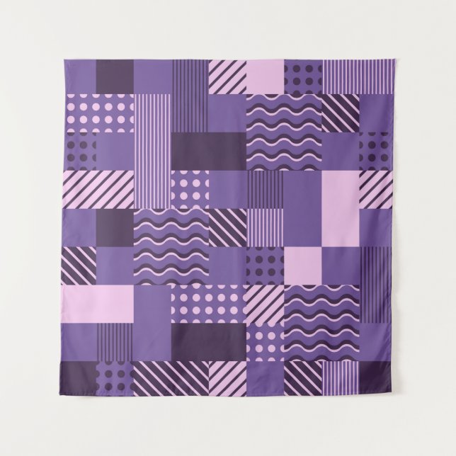 Tenture Vagues Points Gris : Moderne Sans Fil. (Devant)