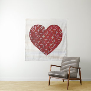 Tenture Valentine rustique   étreint et embrasse le coeur