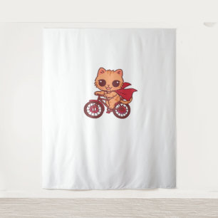 Tenture Vampire Chat sur la promenade à vélo d'Halloween -