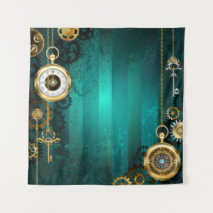 Tenture Veille bijoux Steampunk sur un Arrière - plan vert