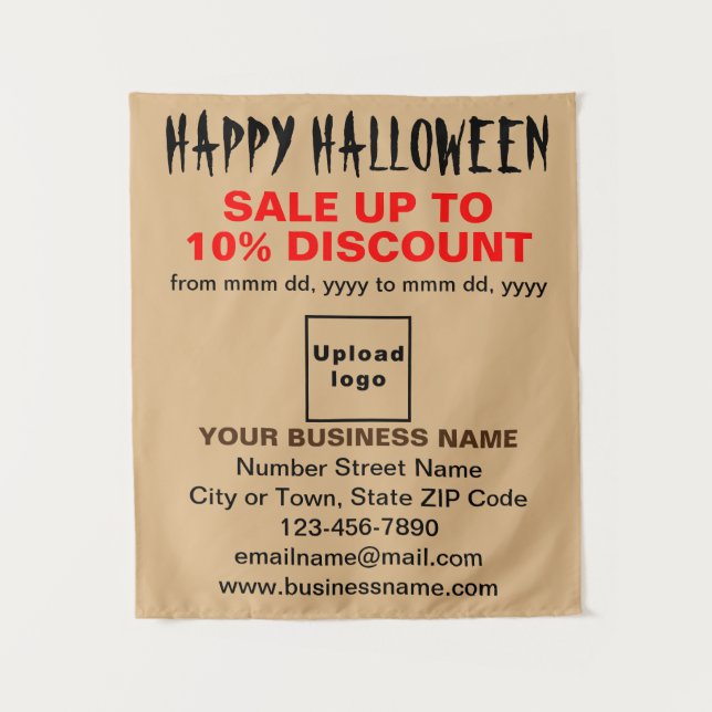 Tenture Vente d'Halloween d'affaires sur une légère tapiss (Devant)