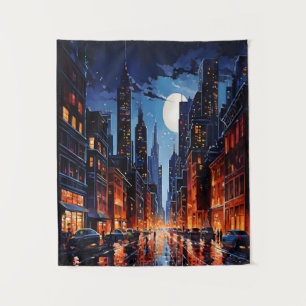 Tenture Véritable paysage urbain de nuit