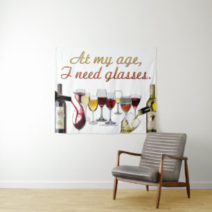 Tenture Verres à vin SlipperyJoe's jeu de mots coquin roug