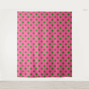 Tenture Vert sur rose Pois Design Motif