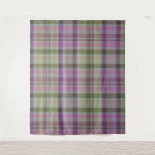 Tenture Vert, tartan classique lilas.