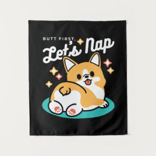Tenture Vibes Corgi Butt et Nap - Joli chien couché