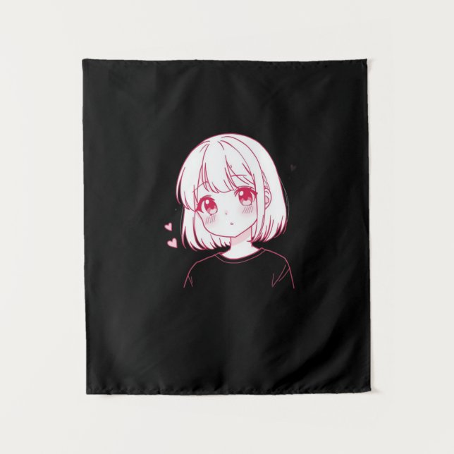 Tenture "Vibes d'amour d'anime" (Devant)