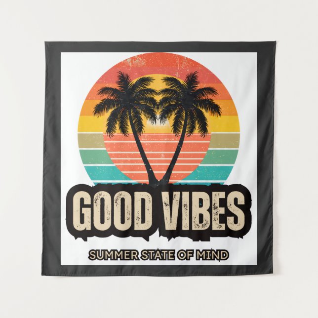 Tenture Vibes d'été rétro (Devant)
