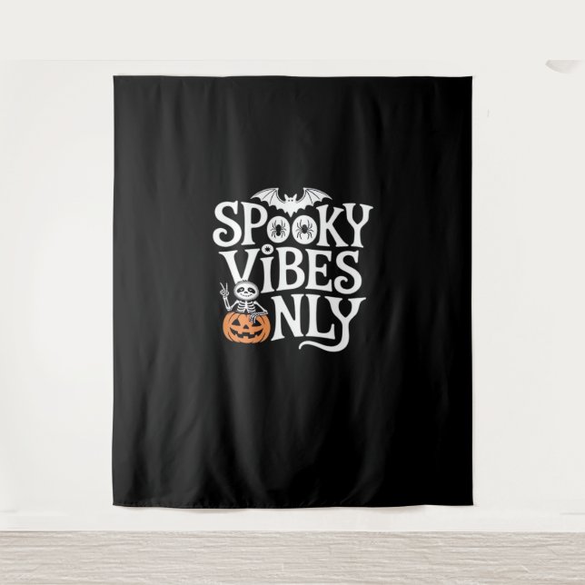 Tenture Vibes éffrayantes uniquement Halloween Sloth T-Shi (Devant)