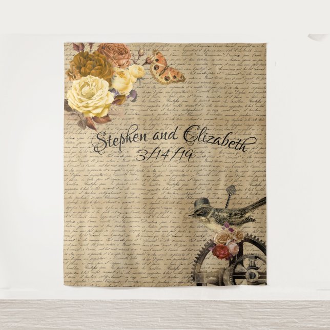 Tenture Victorian Steampunk Mariage arrière-plan Équipemen (Devant)