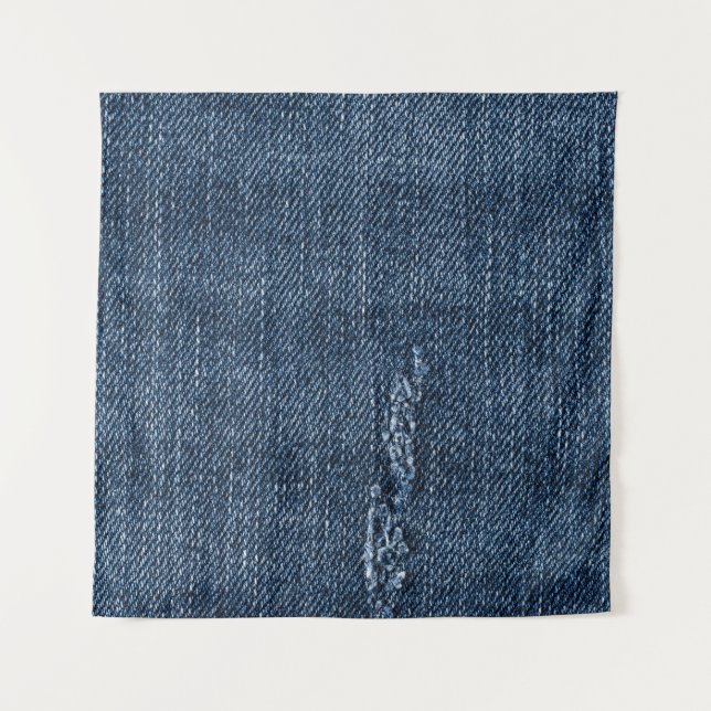 Tenture Vieux denim déchiré : texture de jeans. (Devant)