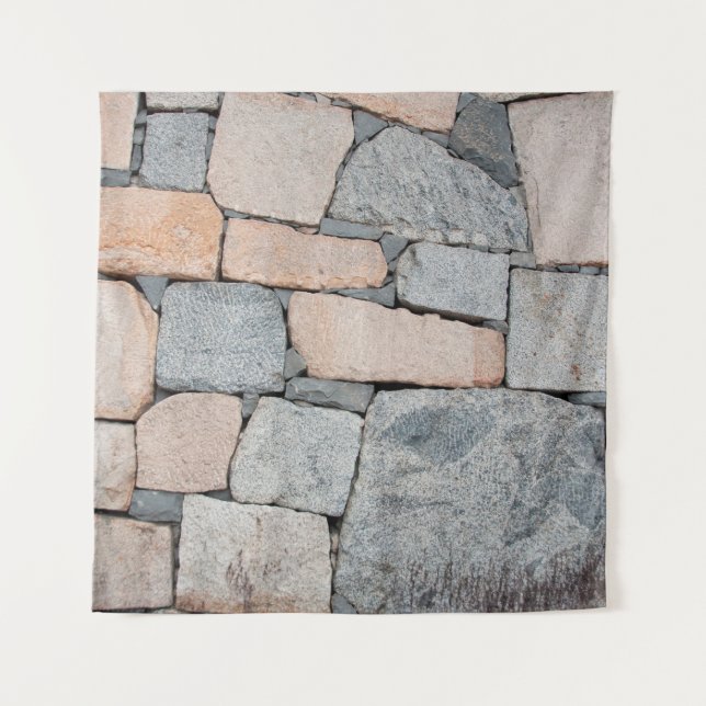 Tenture Vieux mur de pierre de l'ancien château. abstrait, (Devant)