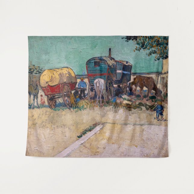 Tenture Vincent Van Gogh - Caravanes, Camp de Tziganes prè (Devant (Horizontal))