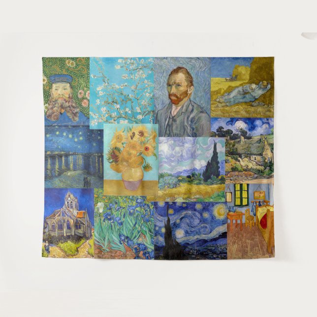 Tenture Vincent Van Gogh - Masterpieces Patchwork (Devant (Horizontal))
