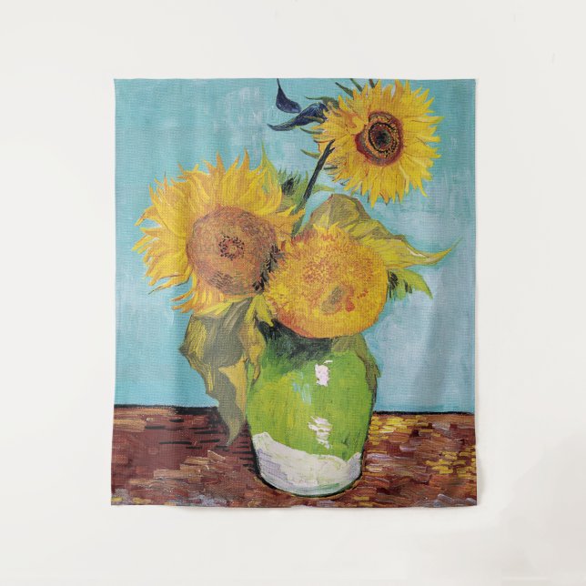Tenture Vincent Van Gogh - Trois tournesols dans un vase (Devant)