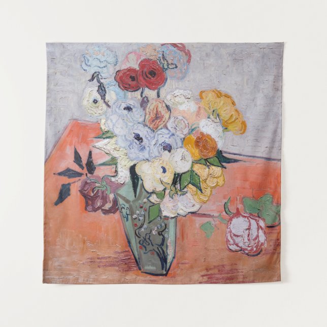 Tenture Vincent van Gogh - Vase avec Roses et anémones (Devant)