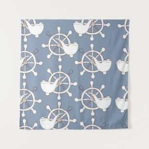 Tenture Vintage illustration motif transparent roue et tu