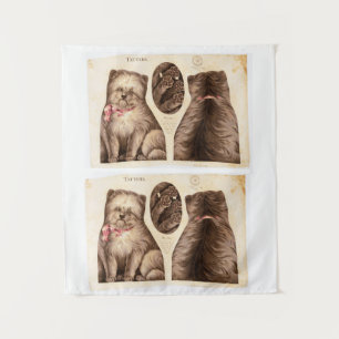 Tenture Vintage mignon Chien chiot Couper et coudre Motif