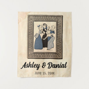 Tenture Vintage Retro Funny Fiançailles anneau Rustique Ma