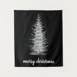 Tenture Vintage rustique neutre épicéa joyeux noël